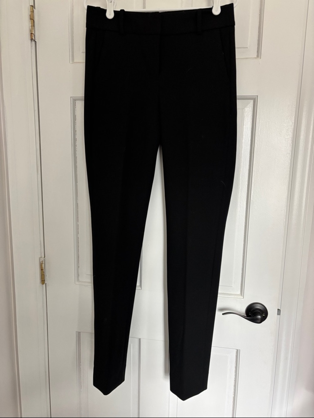 J. Crew Black Cameron Pants with Navy-White Waistband Detail